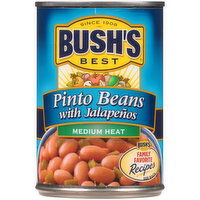 Bushs Best Medium Heat Pinto Beans with Jalapenos - 16 Ounce 