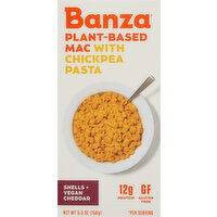 Banza Plant-Based Mac with Chickpea Pasta, Shells + Vegan Cheddar