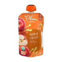 Plum Organics Organic, Apple & Carrot Baby Food, (6 Mos. & Up) - 4 Ounce 