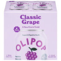 Olipop Soda, Classic Grape - 4 Each