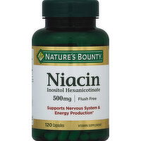 Nature's Bounty Niacin, Flush Free, 500 mg, Capsules