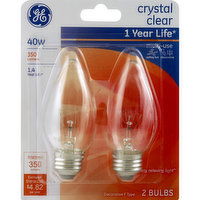 GE Light Bulbs, Decorative F Type, Crystal Clear, 40 Watts