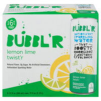 Bubbl'r Sparkling Water, Antioxidant, Lemon Lime Twist'r - 6 Each 