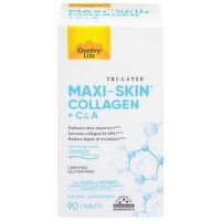 Country Life Tablets Tri-Layer Collagen + C & A - 90 Each