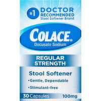 Colace Stool Softener, Regular Strength, 100 mg, Capsules