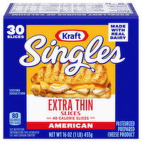 Kraft Cheese Slices, American, Extra Thin - 30 Each 