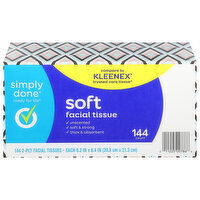 Simply Done Facial Tissue, Soft, Unscented, 2-Ply - 144 Each 