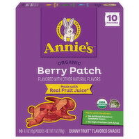 Annie's Fruit Flavored Snacks, Organic, Bunny, Berry Patch - 10 Each 