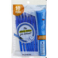 Paper Mate Ball Point Pens, Medium Point (1 mm), Blue Ink - 10 Each 