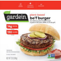 Gardein Be'f Burger, Plant-Based - 12 Ounce 