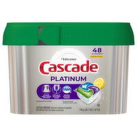 Cascade Dishwasher Detergent, Lemon Scent, ActionPacs - 48 Each 