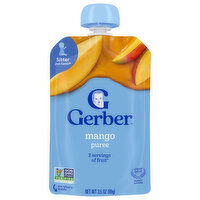 Gerber Puree, Sitter 2nd Foods, Mango - 3.5 Ounce