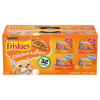 Friskies Cat Food, Chicken Lovers, Prime Filets & Shreds - 32 Each 