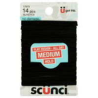 Scunci Elastics, Flat Design - All Day, Medium Hold - 14 Each 