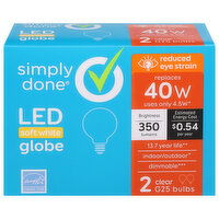 Simply Done Light Bulbs, LED, Globe, Soft White, 40 Watts