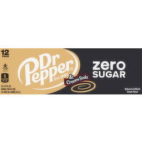 Dr Pepper Cream Soda, Zero Sugar, 12 Pack