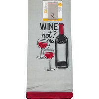 MUkitchen Dishtowel, 100% Cotton, Designer, Wine Not - 1 Each 