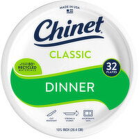 Chinet Paper Dinner Plate 10 3/8in (32 Count) - 32 Each 