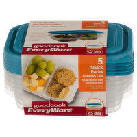 GoodCook Snack Packs, Containers + Lids - 5 Each 