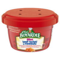 Chef Boyardee Mini Beef Ravioli & Meatballs, Microwavable Bowl - 7.5 Ounce 