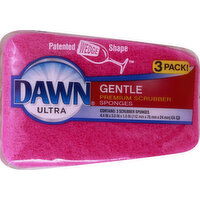 Dawn Scrubber Sponges, Premium, Gentle, 3 Pack