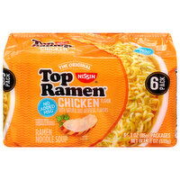 Nissin Ramen Noodle Soup, Chicken Flavor, 6 Pack - 6 Each 