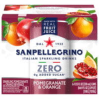 Sanpellegrino Beverage, Zero Added Sugar, Pomegranate & Orange, Sparkling