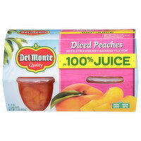 Del Monte Diced Peaches, Strawberry-Banana Flavor - 4 Each 