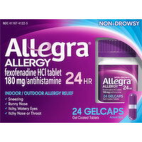 Allegra Allergy Relief, Indoor/Outdoor, Non-Drowsy, 24 Hr, Gelcaps