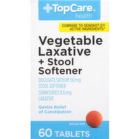 TopCare Vegetable Laxative + Stool Softener, Tablets - 60 Each 