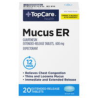 TopCare Mucus ER, 600 mg, Extended-Release Tablets