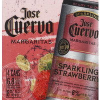 Jose Cuervo Margaritas, Sparkling Strawberry - 4 Each 