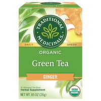 Traditional Medicinals Green Tea, Organic, Ginger, Tea Bags - 16 Each 