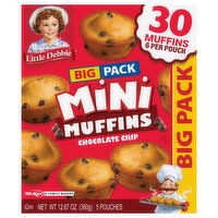 Little Debbie Muffins, Chocolate Chip, Mini, Big Pack - 5 Each 