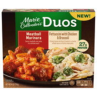 Marie Callender's Meatball Marinara, Fettuccini with Chicken & Broccoli, Duos