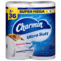 Charmin Bathroom Tissue, Super Mega, 2-Ply - 6 Each 