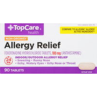 TopCare Allergy Relief, Non-Drowsy, 180 mg, Tablets - 90 Each 