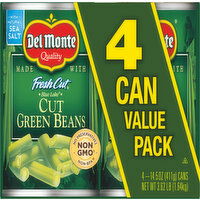 Del Monte Green Beans, Cut, Blue Lake, 4 Can Value Pack