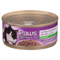 Paws Happy Life Cat Food, Turkey & Giblets Dinner, Classic - 5.5 Ounce 