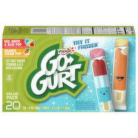 Go-Gurt Ice Cream Pops, Low Fat, Red, White & Blue Pop & Orange Cream Pop, Value Pack - 20 Each 