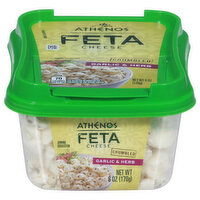 Athenos Cheese, Feta, Garlic & Herb, Crumbled - 6 Ounce 