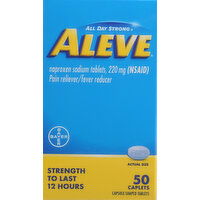 Aleve Pain Reliever/Fever Reducer, 220 mg, Caplets - 50 Each 