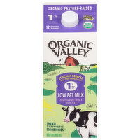 Organic Valley Milk, Low Fat, 1% Milk Fat - 0.5 Gallon 