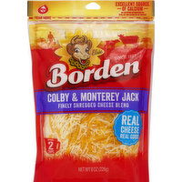 Borden Finely Shredded Cheese Blend, Colby and Monterey Jack - 8 Ounce 