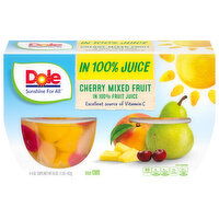 Dole Cherry Mixed Fruit, in 100% Fruit Juice - 4 Each 