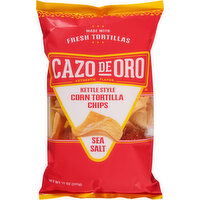 Cazo de Oro Corn Tortilla Chips, Kettle Style, Sea Salt - 11 Ounce 