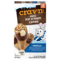 Crav'n Flavor Ice Cream Cones, Vanilla, Mini - 10 Each 