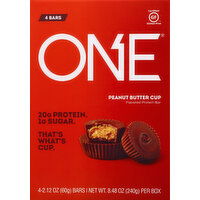 ONE Protein Bar, Flavored, Peanut Butter Cup - 4 Each 