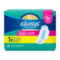 Always Ultra Thin, Flexi-Wing Pads, Regular, Size 1