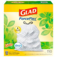 Glad Tall Kitchen Bags, Drawstring, Gain Original Scent, 13 Gallon - 110 Each 